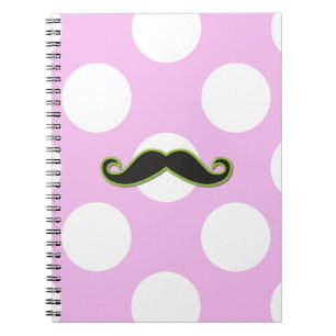 Caderno Espiral Bigode Verde, Bigode, Bigode, Bigode, Bolinhas