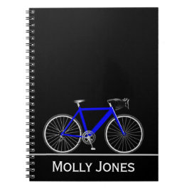 Caderno Espiral Bike Azul com Nome em Preto