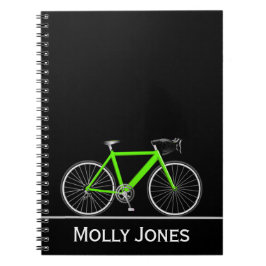 Caderno Espiral Bike Verde com Nome em Preto