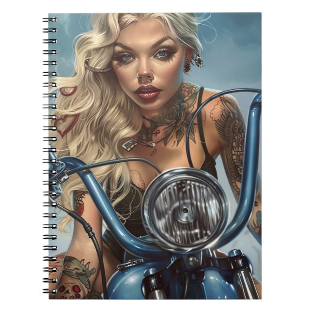 Caderno Espiral Biker Babe11 (Frente)