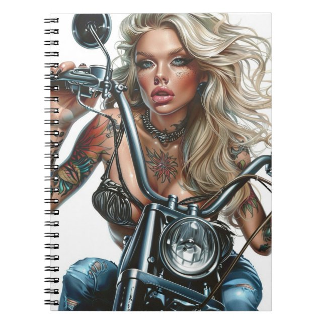 Caderno Espiral Biker Babe15 (Frente)