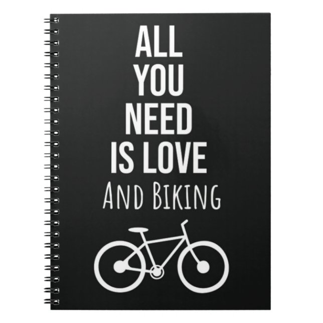 Caderno Espiral Biking Gifts Bicycle Cycling Bike Bicycling Biker (Frente)