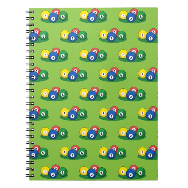 Caderno Espiral Billiard Piscina Snooker Balls (Frente)