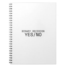 Caderno Espiral Binary Decision Yes No Minimalist Industrial 