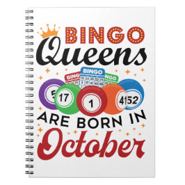 Caderno Espiral Bingo Birthday Bingo Queens São Nasceres em outubr