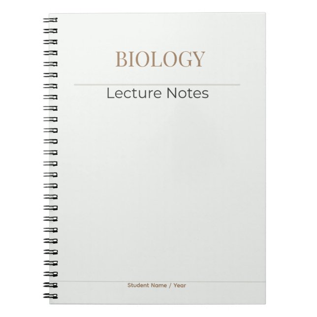 Caderno Espiral Biology Notebook – Minimal Academic Edition (Frente)