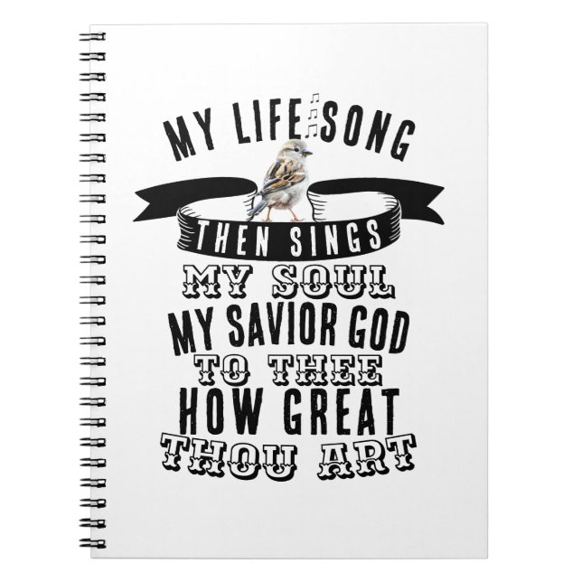 Caderno Espiral Bird Cantando Como Excelente Você Arme Hymn Christ (Frente)