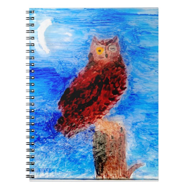 Caderno Espiral Bird Moonlight Owl (Frente)
