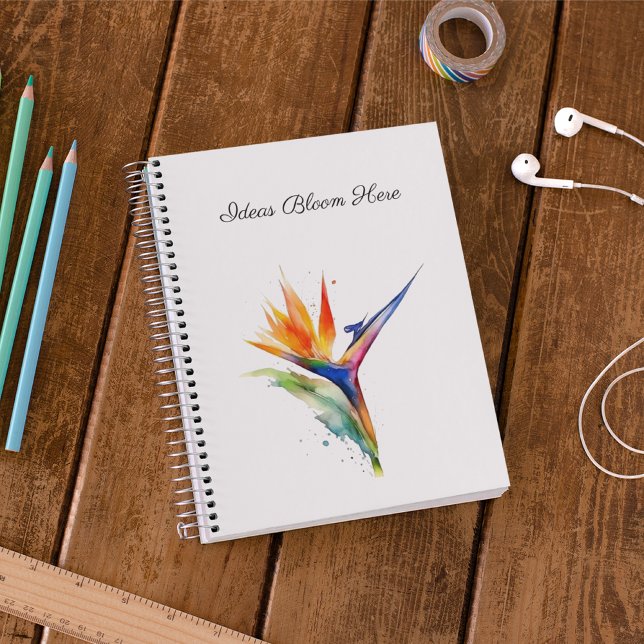 Caderno Espiral Bird of Paradise Watercolor, custom (Criador carregado)