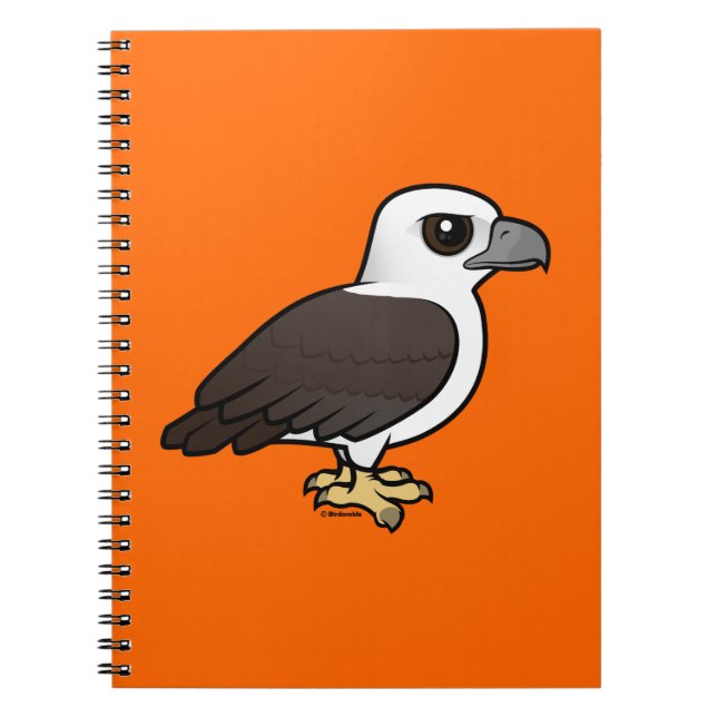 Caderno Espiral Birdorable Branco-inchou o mar Eagle (Frente)