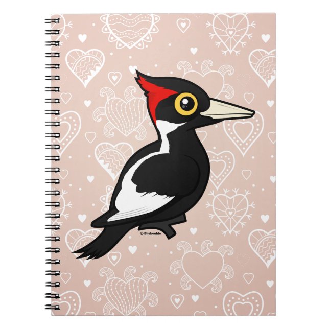 Caderno Espiral Birdorable Marfim-faturou o pica-pau (Frente)