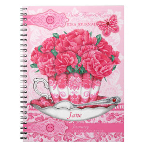Caderno Espiral Birds Flower e Gem Janeiro Lace