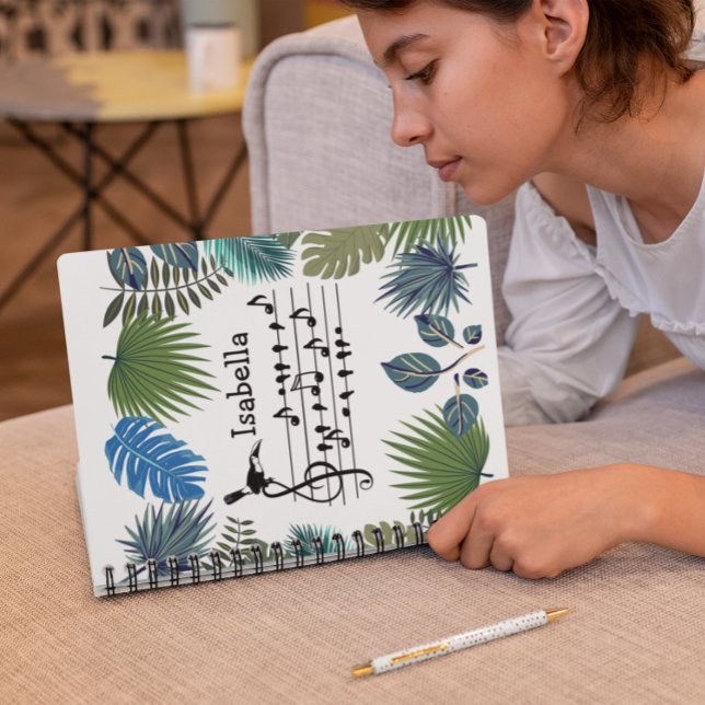 Caderno Espiral Birdsong Toucan ingressando birdsong personalizáve (Criador carregado)