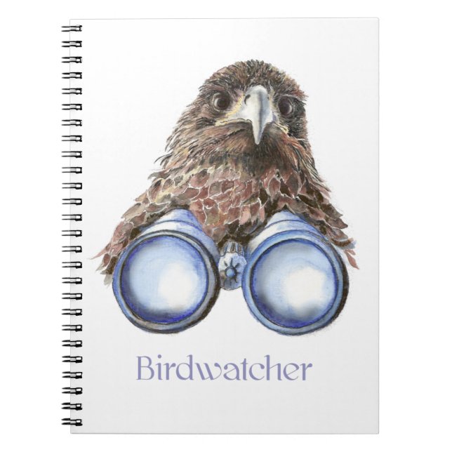 Caderno Espiral Birdwatcher Hawk Bird A Observar-Te Humor (Frente)