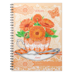Caderno Espiral Birth Flower e Gem Out Lace