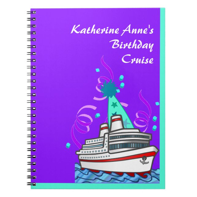 Caderno Espiral Birthday Cruise Diário (Frente)