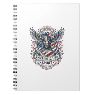 Caderno Espiral Bisão Patriótico Águia Crista Animal Híbrido Patri