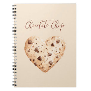 Caderno Espiral Biscoito Coração com Pedacinhos de Chocolate