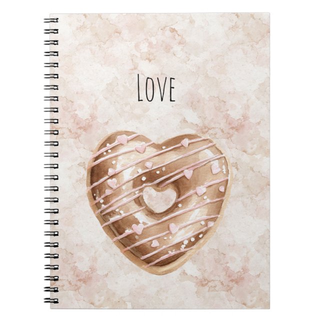 Caderno Espiral Biscoito Coração Rosa Chocolate (Frente)