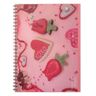 Caderno Espiral Biscoitos de Açúcar Corações e Rosas