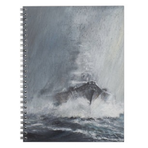 Caderno Espiral Bismarck através das cortinas do sleet da chuva