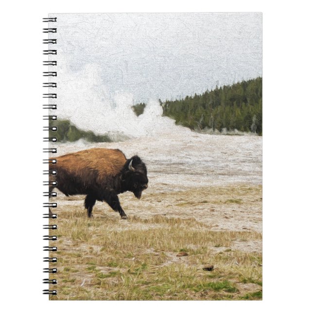 Caderno Espiral Bison e Old Faithful (Frente)