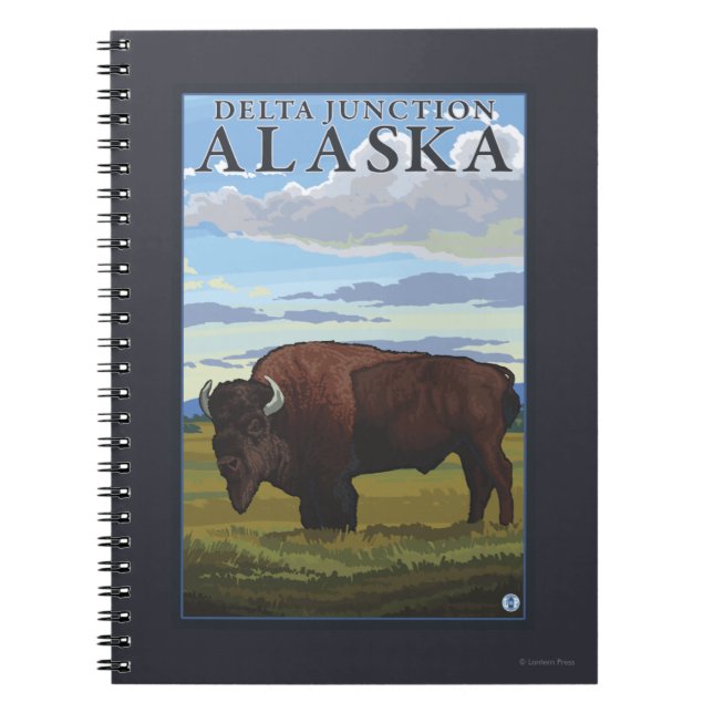 Caderno Espiral Bison Scene - Delta Junction, Alaska (Frente)