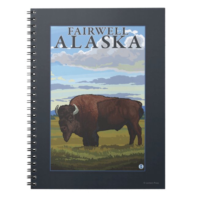Caderno Espiral Bison Scene - Fairwell, Alaska (Frente)
