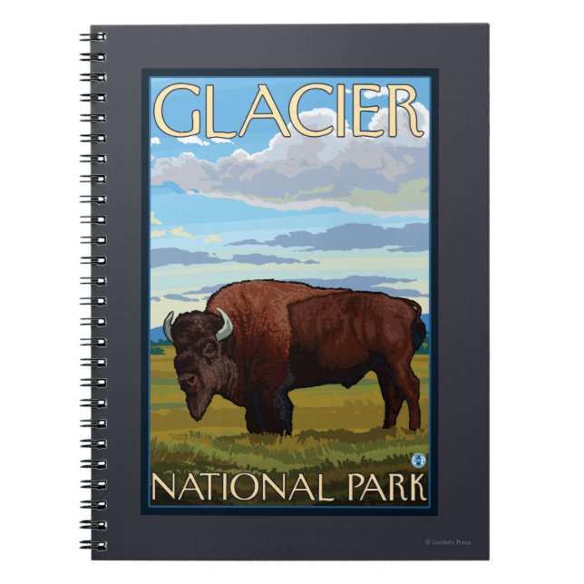 Caderno Espiral Bison Scene - Glacier National Park, MT (Frente)