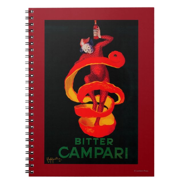 Caderno Espiral Bitter Campari Vintage PosterEurope (Frente)