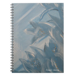 Caderno Espiral Blåa blommor Anteckningsbok