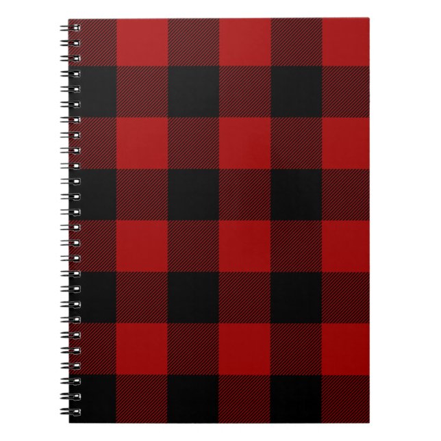 Caderno Espiral Black and Red Buffalo Plaid (Frente)