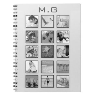 Caderno Espiral Black and White Filtered Photo Collage
