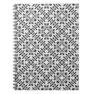 Caderno Espiral Black and white geometric ethnic ornament