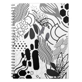 Caderno Espiral Black and white & gradient abstract graphic note