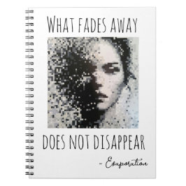 Caderno Espiral Black and white pixel face painting 