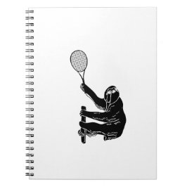 Caderno Espiral Black and White Sloth With Tennis Racket