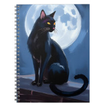 Black Cat | Full Moon Pet Painting