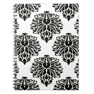 Caderno Espiral Black Elegant Damask