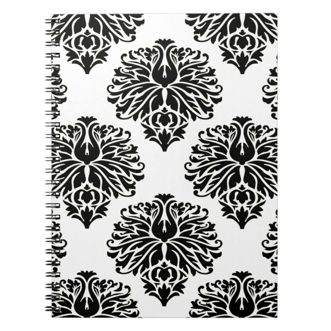 Caderno Espiral Black Elegant Damask (Frente)