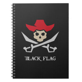Caderno Espiral Black Flag Pirate Skull