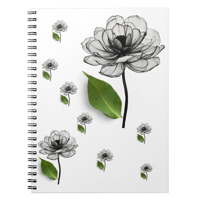 Caderno Espiral black flower (Frente)
