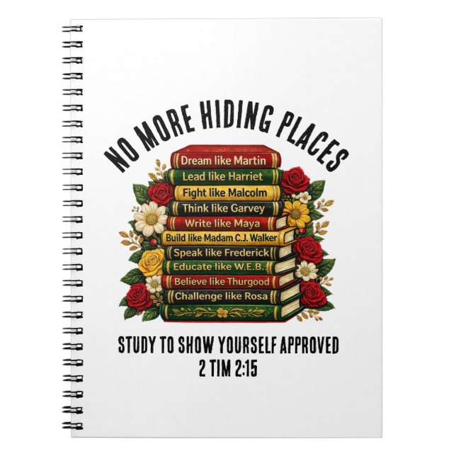 Caderno Espiral Black History Icons Heroes Christian Study (Frente)