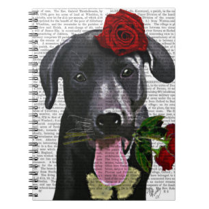 Caderno Espiral Black Labrador com Rosas
