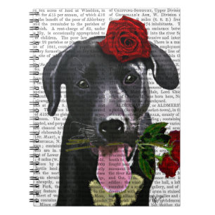 Caderno Espiral Black Labrador com Rosas 2