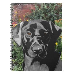 Caderno Espiral Black Labrador in Garden