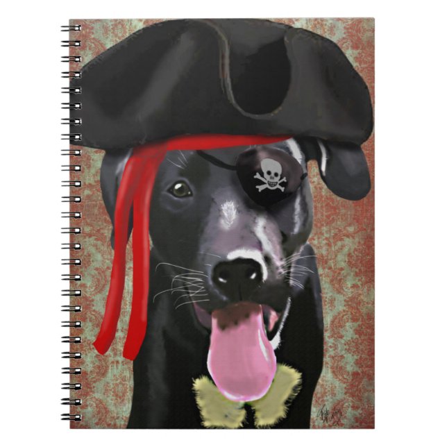 Caderno Espiral Black Labrador Pirata Dog (Frente)