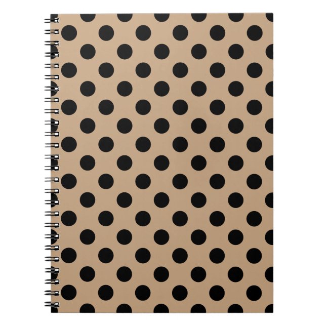 Caderno Espiral Black polka dots on beige (Frente)