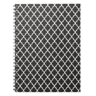 Caderno Espiral Black Quatrefoil