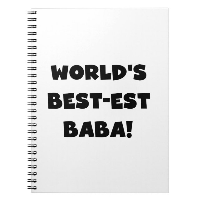 Caderno Espiral Black Text Best Baba T-shirts e presentes (Frente)